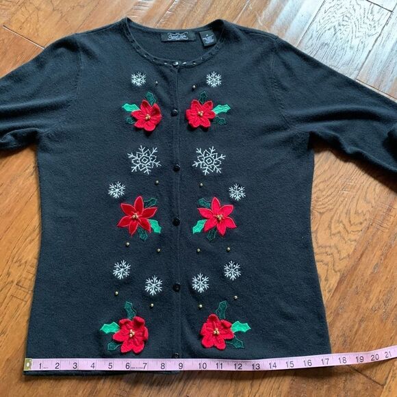 Vintage Crystal Kobe Christmas Cardigan Sweater - Picture 9 of 12